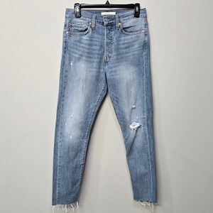 Levi's Premium Wedgie Skinny‎ Jeans 28 High Rise Mid Wash Button Fly Distressed